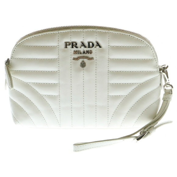 Prada white pouch leather quilted - Picture 1 of 6